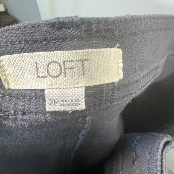Loft Womens Dark Gray Straight-Leg Pants Size 2P - Picture 5 of 5